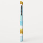 シックブルー&金ゴールド絵を描ウォーターカラーモノグラム Case-Mate iPhoneケース (裏面/左)