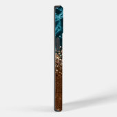 シックブロンズターコイズグリッターマーブルモノグラム Case-Mate iPhoneケース (裏面 / 右)