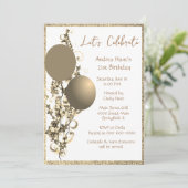 シックブロンズ金ゴールドグリッターブリッズデイ招待状 招待状 (スタンド正面)