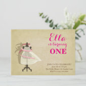 シックプリンセスファースト誕生日招待状 招待状 (スタンド正面)