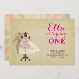 シックプリンセスファースト誕生日招待状 招待状