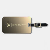 シックプロフェッショナルグラデーショフェイクン金ゴールドモノグラム ラゲッジタグ (正面横)