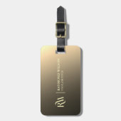シックプロフェッショナルグラデーショフェイクン金ゴールドモノグラム ラゲッジタグ (正面縦)