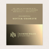 シックプロフェッショナルグラデーショフェイクン金ゴールドモノグラム 名刺 (外部フラット)