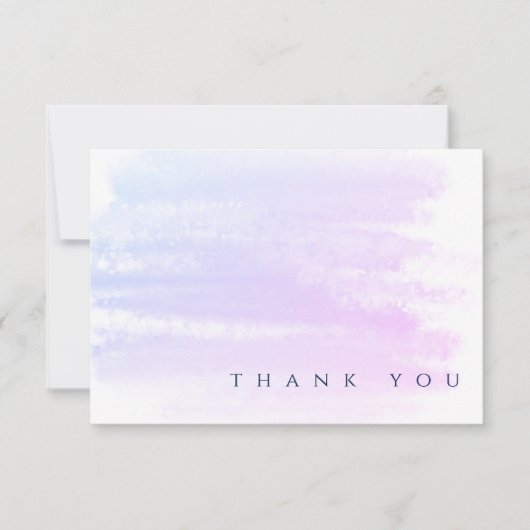 シックプロフェッショナルグラデーションピンクブルーウォーター色 サンキューカード (正面)