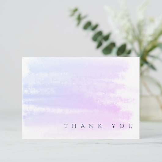 シックプロフェッショナルグラデーションピンクブルーウォーター色 サンキューカード (スタンド正面)