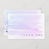 シックプロフェッショナルグラデーションピンクブルーウォーター色 サンキューカード (正面/裏面)