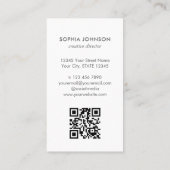 シックプロフェッショナルフォトQRコードスタイリッシュポートレート 名刺 (裏面)