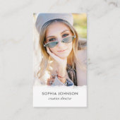 シックプロフェッショナルフォトQRコードスタイリッシュポートレート 名刺 (正面)