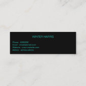 シックプロフェッショナルブラック芸術的 スキニー名刺 (裏面)