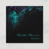 シックプロフェッショナルブラック芸術的 スクエア名刺 (正面)