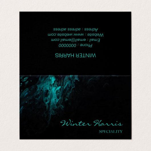 シックプロフェッショナルブラック芸術的 名刺 (外部フラット)