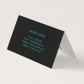 シックプロフェッショナルブラック芸術的 名刺 (裏面)