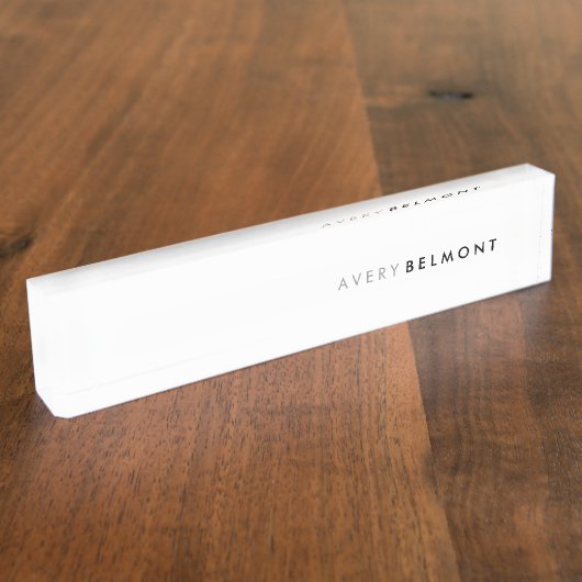 シックプロフェッショナルホワイトモダンシンプルミニマリスト デスクネームプレート (側面)