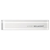 シックプロフェッショナルホワイトモダンシンプルミニマリスト デスクネームプレート (正面)