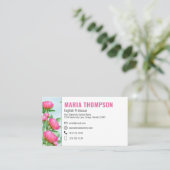 シックプロフェッショナルミニマルモダンリストフローラQRコード 名刺 (スタンド正面)