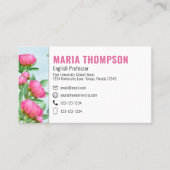 シックプロフェッショナルミニマルモダンリストフローラQRコード 名刺 (正面)