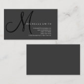 シックプロフェッショナルモノグラムグレービジネスカード 名刺 (正面/裏面)