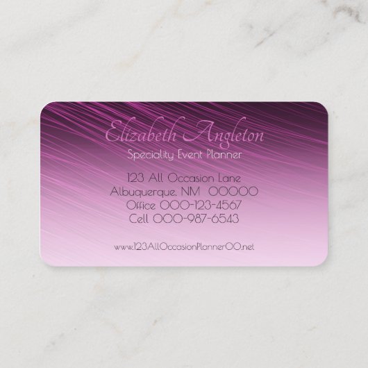 シックプロフェッショナルモノグラムパープルストリークグラデーションス 名刺 (裏面)