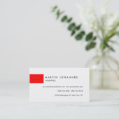 シックプロフェッショナルレッドホワイトプロファイル名刺 名刺 (スタンド正面)