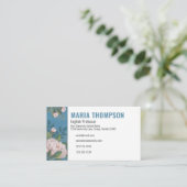 シックプロフェッショナルヴィンテージピンクローズフローラQRコード 名刺 (スタンド正面)