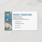 シックプロフェッショナルヴィンテージピンクローズフローラQRコード 名刺 (正面)