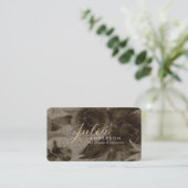 シックプロフェッショナルヴィンテージ金ゴールドフローラスクリプト 名刺 (スタンド正面)