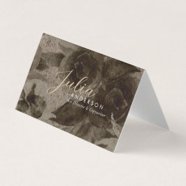 シックプロフェッショナルヴィンテージ金ゴールドフローラスクリプト 名刺