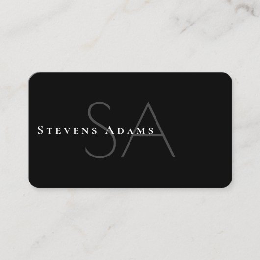 シックプロフェッショナル白黒モノグラムの 名刺 (正面)