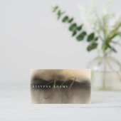 シックプロフェッショナル金ゴールド水彩モノグラムの 名刺 (スタンド正面)