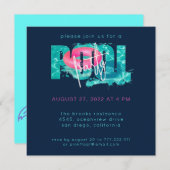 シックプールパーティースプラッシュ 招待状 (正面/裏面)