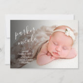 シックベビーフォトコラージュ誕生 案内状 (正面)