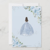 シックベビーブルーフローラプリンセスキンセアニラシルバー 招待状 (裏面)