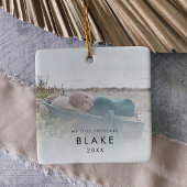 シックベビー初めてのクリスマス生まれたばかりのフォトセラミックス セラミックオーナメント