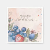 シックベリースイートストロベリーブライダルシャワー スタンダードカクテルナプキン (正面)