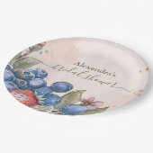 シックベリースイートストロベリーブライダルシャワー ペーパープレート (アングル)