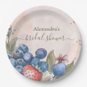 シックベリースイートストロベリーブライダルシャワー ペーパープレート (正面)