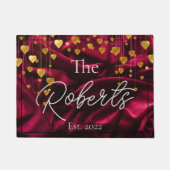 シックベルベット金ゴールド引っ越し祝いパーティー |新しいホーム |ようこそ ドアマット (正面)