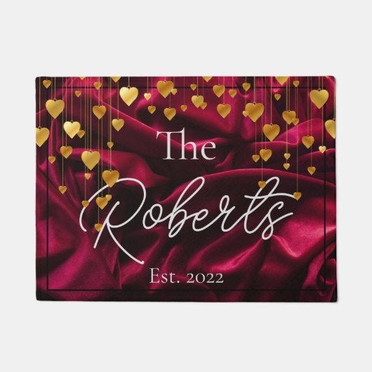 シックベルベット金ゴールド引っ越し祝いパーティー |新しいホーム |ようこそ ドアマット (正面)