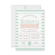 シックベーカリー誕生日パーティーの招待