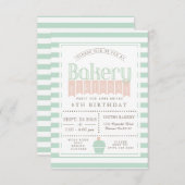 シックベーカリー誕生日パーティーの招待 招待状 (正面/裏面)