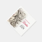 シックベージュ美容師卒業パーティーレトロ スタンダードカクテルナプキン (角)