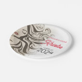 シックベージュ美容師卒業パーティーレトロ ペーパープレート (アングル)