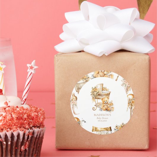 シックベージュ金ゴールドバシネカスタム ラウンドシール (パーティー)