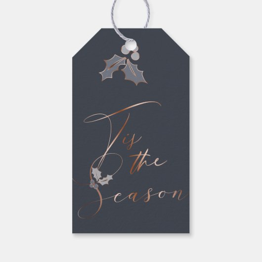 シックホリデーティザシーズンダスティブルーコッパー ギフトタグ (裏面)