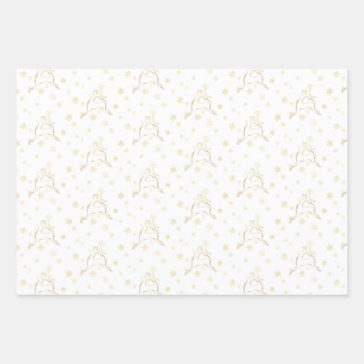 シックホリデー金ゴールドとレッドラッピング紙シート ラッピングペーパーシート (正面)