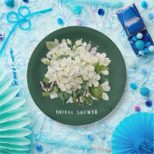 シックホワイトアジサイ&バタフライブライダルシャワー ペーパープレート (パーティー)