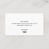 シックホワイトウッドプロフェッショナルコール コーリングカード (裏面)