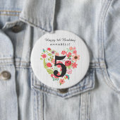 シックホワイトウッド&お洒落フローラハッピーバースデー 缶バッジ (インサイチュ)