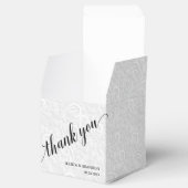 シックホワイトオンホワイトフィリ結婚グリーありがとう フェイバーボックス (オープン)